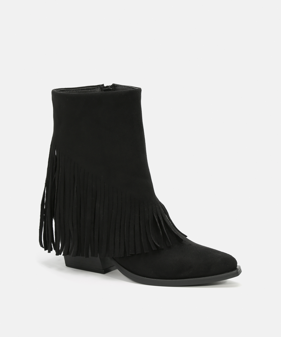 Botines cowboy flecos